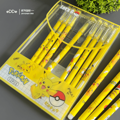 Набор гелевых ручек пиши-стирай «Покемон Пикачу - Pokemon Pikachu» | 12 шт. фото 5